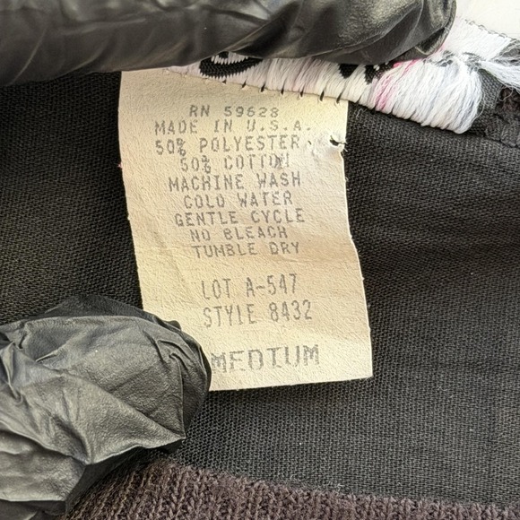 Vintage‎ Sassy Phillips Sweatshirt Womens Medium Black Dolman Floral Pearl 80s - Picture 11 of 16